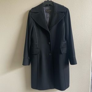 🩶St John Coat Collection, 100% virgin wool coat w contrast piping, 12
